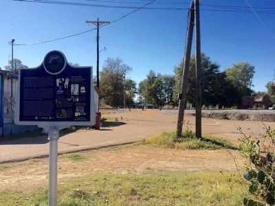 View of marker looking south on Gipson Avenue.. Click for full size. View of marker looking south on Gipson Avenue. image. Click for full size.