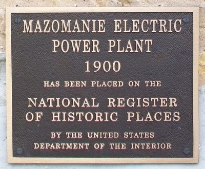 Mazomanie Electric Power Plant NRHP Marker image. Click for full size.