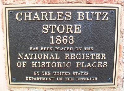 Charles Butz Store NRHP Marker image. Click for full size.