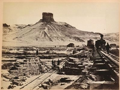 Union Pacific Railroad construction at Green River, WY image. Click for full size.