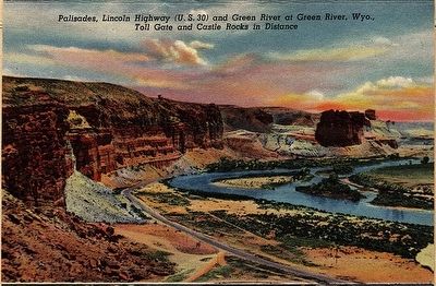 Palisades, Lincoln Highway (U.S. 30) at Green River, Wyoming. Click for full size. Palisades, Lincoln Highway (U.S. 30) at Green River, Wyoming image. Click for full size.