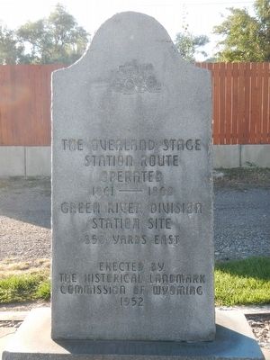 The Overland Stage Station Route Marker. Click for full size. The Overland Stage Station Route Marker image. Click for full size.