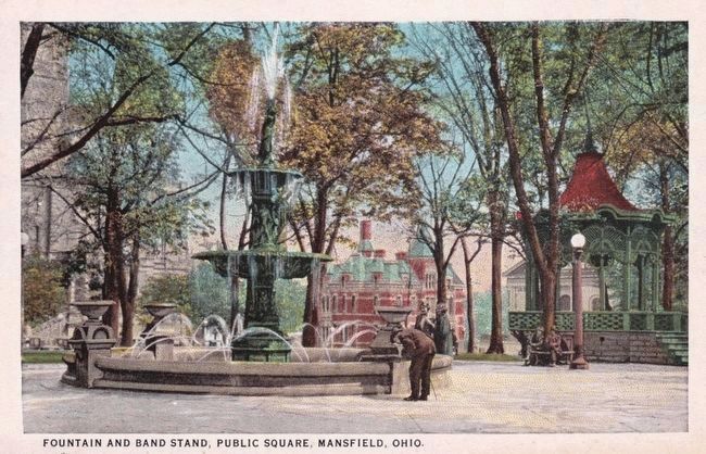 <i>Fountain and Bandstand, Public Square, Mansfield, Ohio.</i> image. Click for full size.