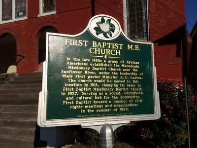 First Baptist M.B. Church Marker image. Click for full size.