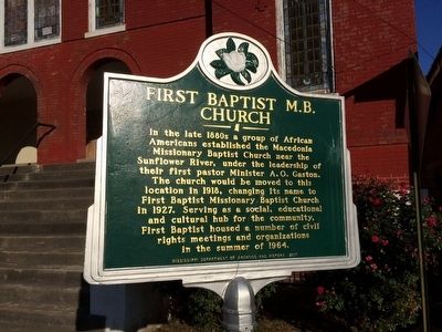 First Baptist M.B. Church Marker. Click for full size. First Baptist M.B. Church Marker image. Click for full size.