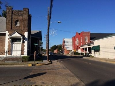 View towards church & marker west on Martin Luther King Boulevard.. Click for full size. View towards church & marker west on Martin Luther King Boulevard. image. Click for full size.