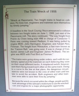 The Train Wreck of 1906 Marker image. Click for full size.