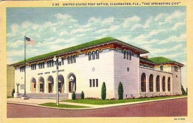 <i>United States Post Office, Clearwater, Fla.. "The Springtime City" </i> image. Click for full size.