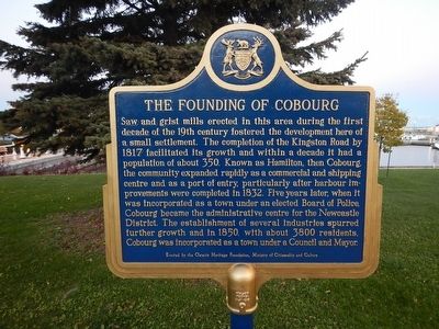 The Founding of Cobourg Marker image. Click for full size.
