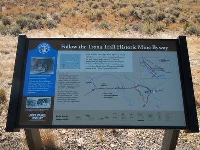 Trona Trail Historic Mine Byway information panel. image. Click for full size.