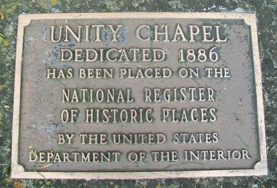 Unity Chapel NRHP Marker image. Click for full size.