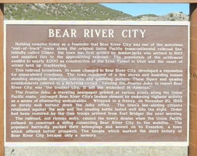 Bear River City Marker. Click for full size. Bear River City Marker image. Click for full size.