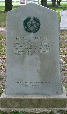 Isaac L. Jaques Marker. Click for full size. Isaac L. Jaques Marker image. Click for full size.
