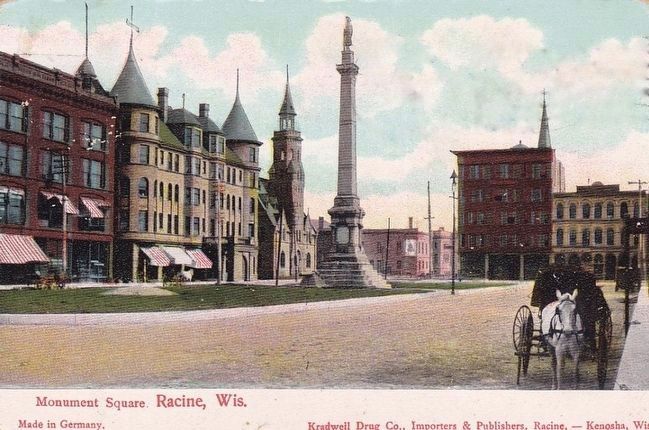 <i>Monument Square, Racine, Wis.</i> image. Click for full size.