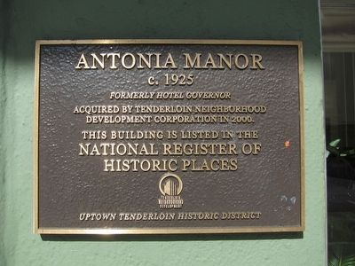 Antonia Manor Marker. Click for full size. Antonia Manor Marker image. Click for full size.