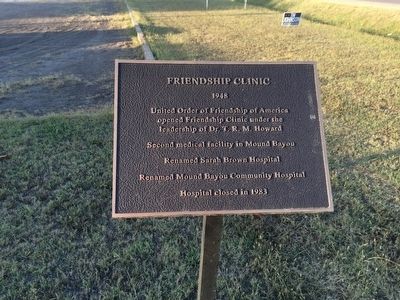 Friendship Clinic plaque. image. Click for full size.