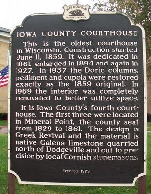 Iowa County Courthouse Marker. Click for full size. Iowa County Courthouse Marker image. Click for full size.