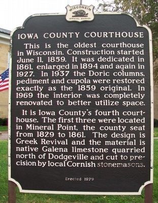 Iowa County Courthouse Marker image. Click for full size.