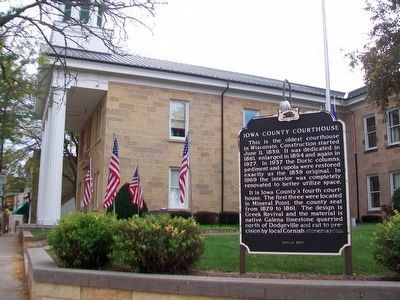 Iowa County Courthouse and Marker. Click for full size. Iowa County Courthouse and Marker image. Click for full size.