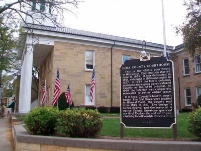 Iowa County Courthouse and Marker image. Click for full size.