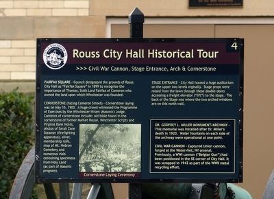 Rouss City Hall Marker. Click for full size. Rouss City Hall Marker image. Click for full size.