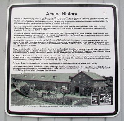 Amana History Marker. Click for full size. Amana History Marker image. Click for full size.