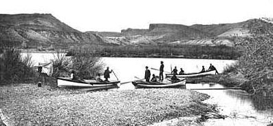 The 1871 Colorado River Expedition read to depart. image. Click for full size.