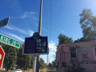 View of marker looking southeasterly from Ann Banks Street.. Click for full size. View of marker looking southeasterly from Ann Banks Street. image. Click for full size.