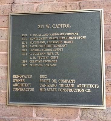 217 W. Capitol lineage of owners. image. Click for full size.