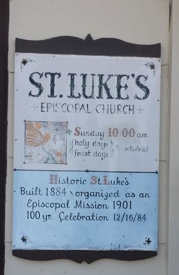 St. Luke's Episcopal Church Marker. Click for full size. St. Luke's Episcopal Church Marker image. Click for full size.