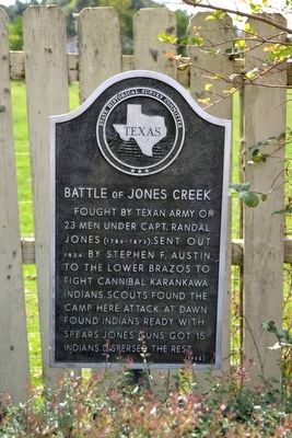 Battle of Jones Creek Marker. Click for full size. Battle of Jones Creek Marker image. Click for full size.