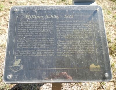 William Ashley - 1825 Marker. Click for full size. William Ashley - 1825 Marker image. Click for full size.