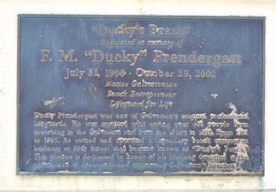 "Ducky's Beach" Marker. Click for full size. "Ducky's Beach" Marker image. Click for full size.