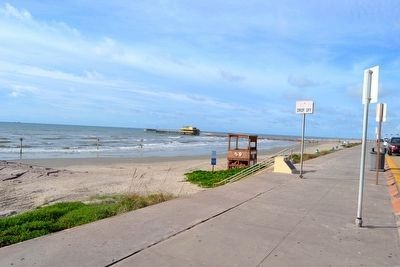Marker on the Galveston Seawall. Click for full size. Marker on the Galveston Seawall image. Click for full size.