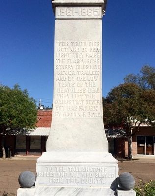 Tallahatchie County Confederate Monument Marker (Rear) image. Click for full size.