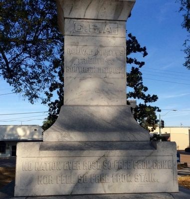 Bolivar County Confederate Monument Marker (Rear) image. Click for full size.