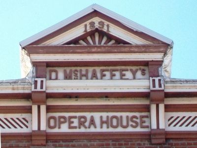 McHaffey Opera House Tympanum. Click for full size. McHaffey Opera House Tympanum image. Click for full size.