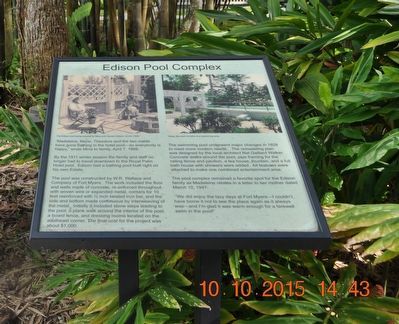 Edison Pool Complex Marker. Click for full size. Edison Pool Complex Marker image. Click for full size.