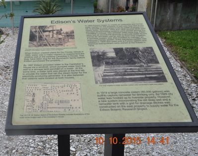 Edison’s Water Systems Marker. Click for full size. Edison’s Water Systems Marker image. Click for full size.