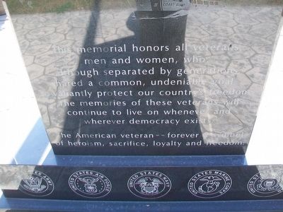 Veterans Memorial (front). Click for full size. Veterans Memorial (front) image. Click for full size.