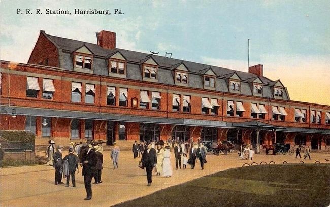<i>P.R.R. Station, Harrisburg, Pa.</i> image. Click for full size.