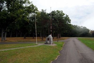 Flagstaffs - Newtown Battlefield Marker. Click for full size. Flagstaffs - Newtown Battlefield Marker image. Click for full size.