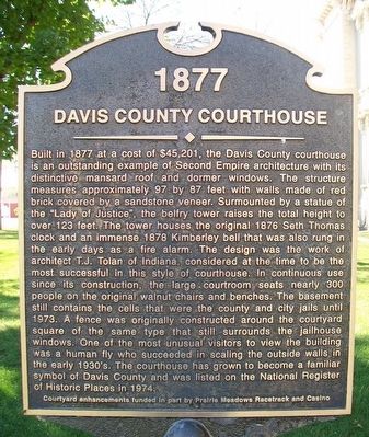 Davis County Courthouse Marker. Click for full size. Davis County Courthouse Marker image. Click for full size.