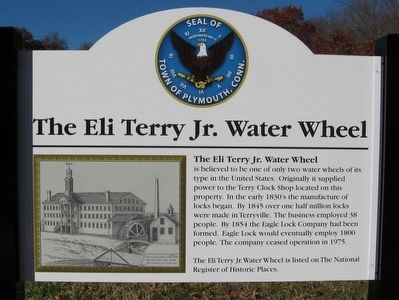 The Eli Terry Jr. Water Wheel Marker. Click for full size. The Eli Terry Jr. Water Wheel Marker image. Click for full size.