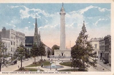 <i>Mount Vernon Place and Washington Monument, Baltimore, Md.</i> image. Click for full size.