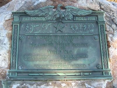 Thomaston World War I Memorial image. Click for full size.