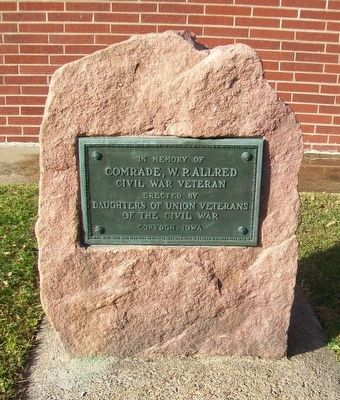 W.P. [William Patterson] Allred Monument image. Click for full size.