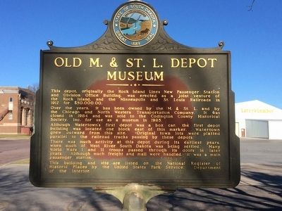 Old M. & ST. L. Depot Museum Marker image. Click for full size.