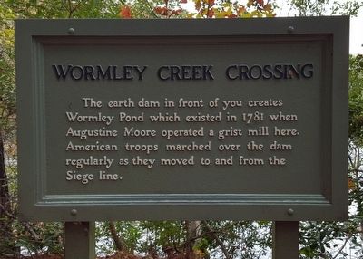 Wormley Creek Crossing Marker. Click for full size. Wormley Creek Crossing Marker image. Click for full size.