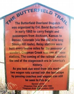 The Butterfield Trail Marker. Click for full size. The Butterfield Trail Marker image. Click for full size.